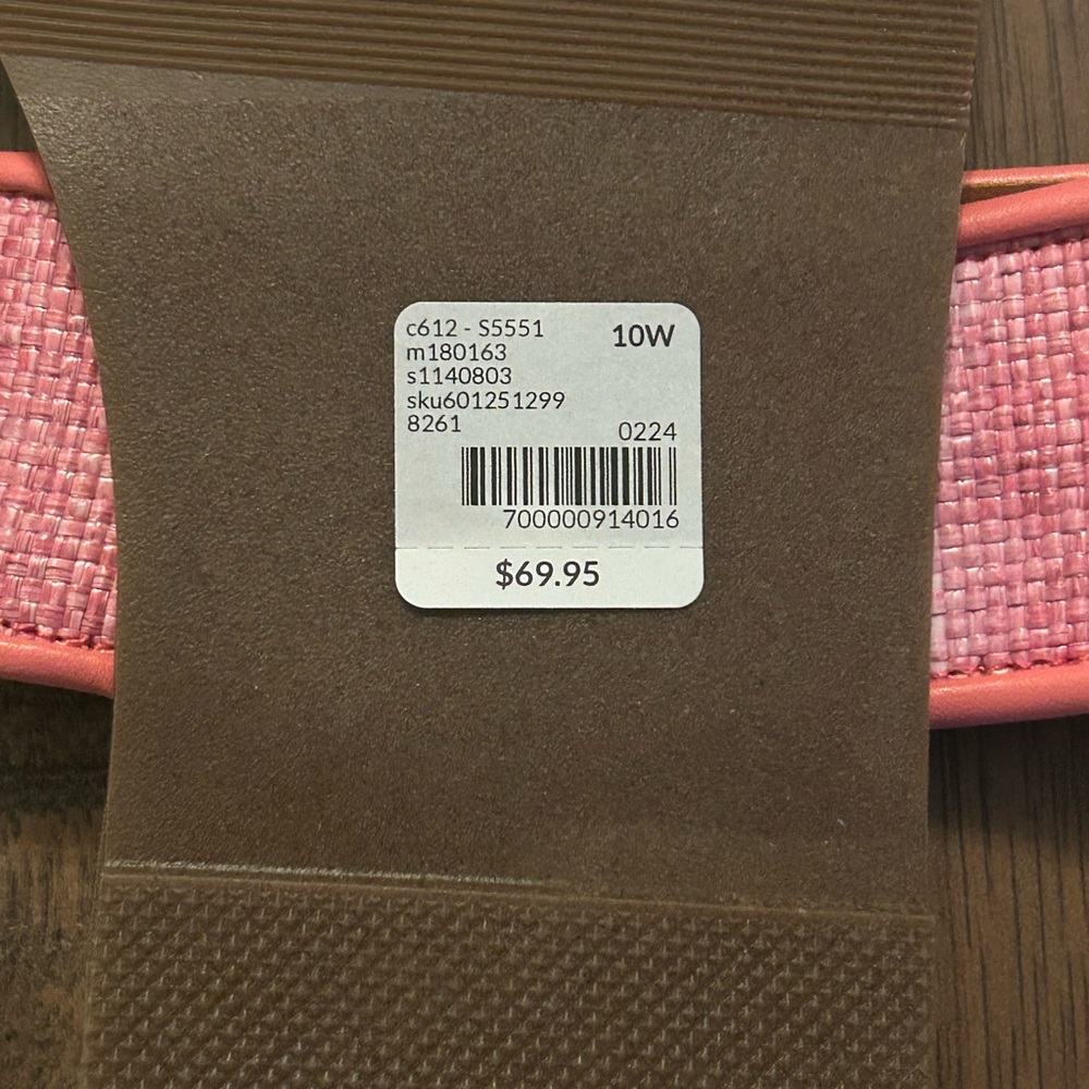 Lane Bryant Stylish Pink Woven Slide Sandals NWT 10w - Picture 3 of 6